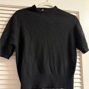 Cashmere Black Short Sleeve Sweater